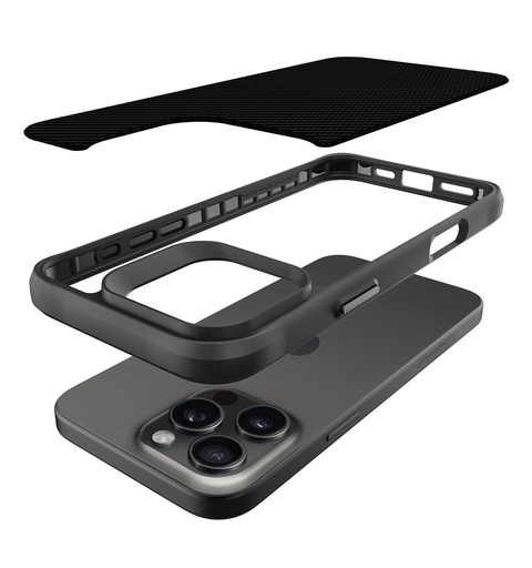 Apple iPhone 16 Pro Max TOKO Carbon fiber hátlap tok (Fekete)