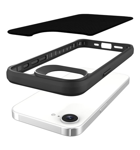 Apple iPhone 16e TOKO Carbon fiber hátlap tok (Fekete)