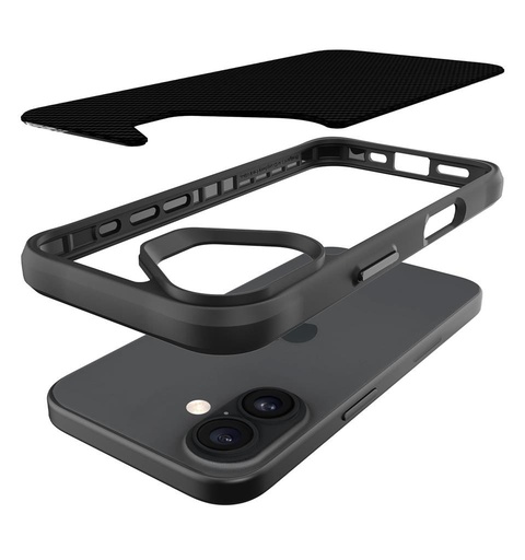 Apple iPhone 16 TOKO Carbon fiber hátlap tok (Fekete)
