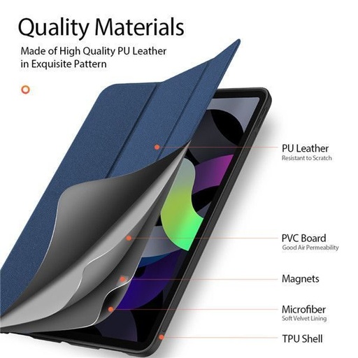 Apple iPad Air 4 10.9 / iPad Air 5 10.9 / iPad Air 6 11 Dux Ducis Domo tablet tok (Fekete)