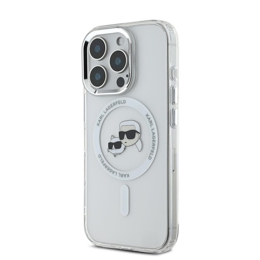 Apple iPhone 16 Pro Max Karl Lagerfeld IML K&CH Heads Metal Frame MagSafe tok (Átlátszó) - KLHMP16XHLSKCH