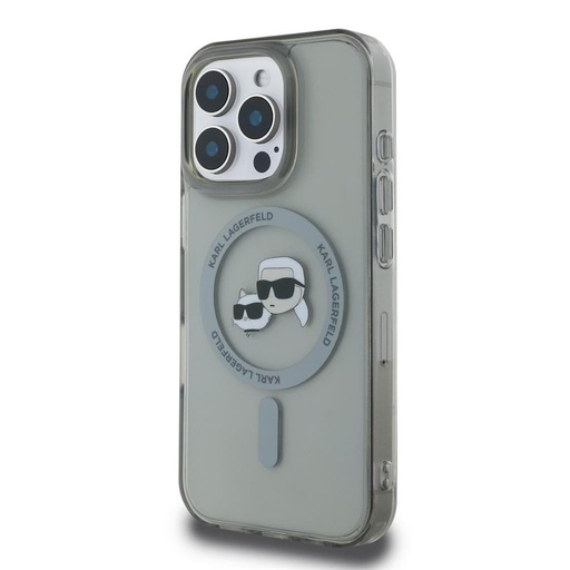 Apple iPhone 16 Pro Max Karl Lagerfeld IML K&CH Heads Metal Frame MagSafe tok (Fekete) - KLHMP16XHLSKCK