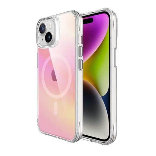 Apple iPhone 15 TOKO Pure rainbow magsafe hátlap tok (Rózsaszín)