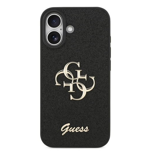 Guess PU Fixed Glitter 4G Metal Logo tok iPhone 17 (Fekete) - GUHCP17SHG4SGK