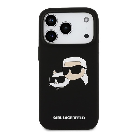 Karl Lagerfeld Liquid Silicone Double Heads MagSafe tok iPhone 17 Pro (Fekete) - KLHMP17LSKCHPPLK