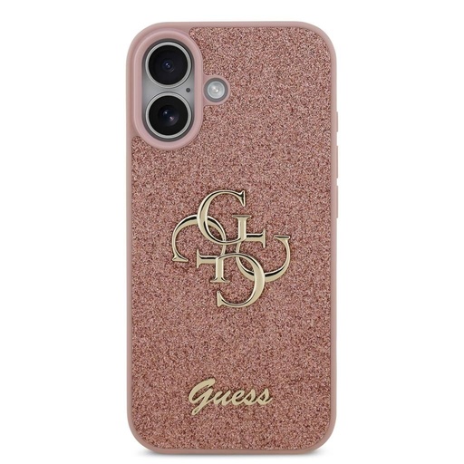 Guess PU Fixed Glitter 4G Metal Logo tok iPhone 17 (Rózsaszín) - GUHCP17SHG4SGP