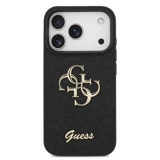Guess PU Fixed Glitter 4G Metal Logo tok iPhone 17 Pro (Fekete) - GUHCP17LHG4SGK