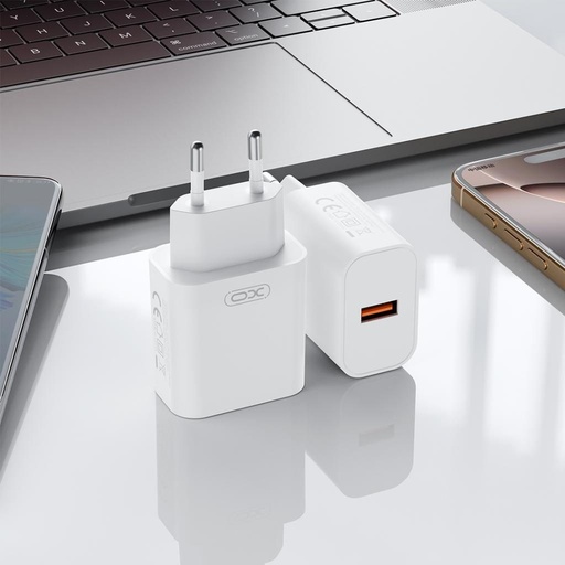 XO CE33 fali töltő 18W QC3.0 1x USB-A (Fehér)