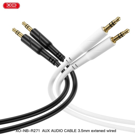 XO NB-R271 audio kábel 3,5 mm - 3,5 mm egyenes (Fehér) - 1m