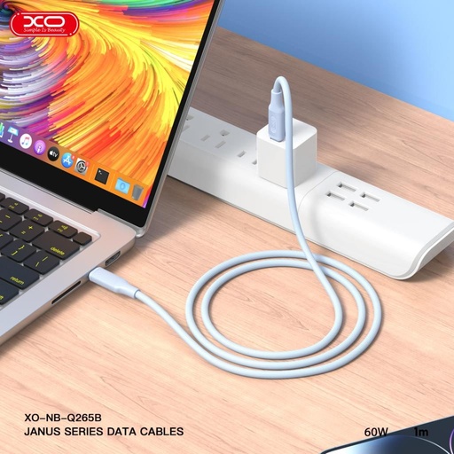 XO NB265 USB – USB-C kábel (Kék) - 1,0 m - 2.4A