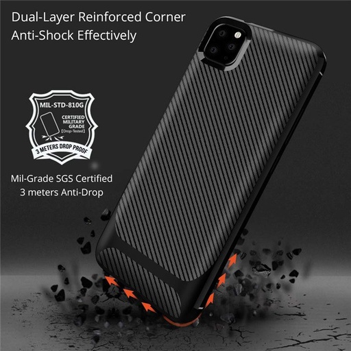 Apple iPhone 11 Pro carbon protect hátlap tok (Fekete)