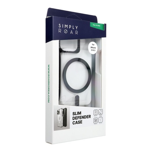Apple iPhone 15 ROAR Slim Defender MagSafe hátlap tok (Fekete)