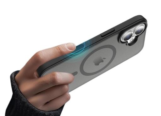 Apple iPhone 17 Roar Haptic Button Matte MagSafe hátlap tok (Fekete)