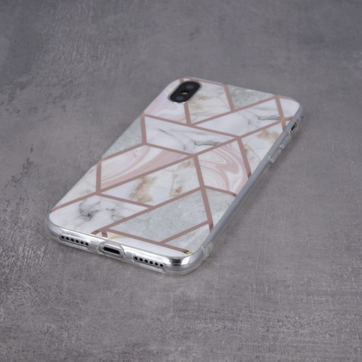 Huawei P30 Lite geometric marmur hátlap tok (Pink)