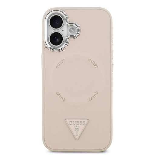 Guess PU Leather Triangle Logo MagSafe iPhone 17 (Rózsaszín)