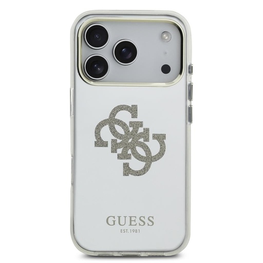 Guess PC/TPU Mirror 4G Glitter Logo MagSafe iPhone 17 Pro (Arany)