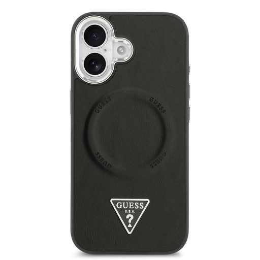 Guess PU Leather Triangle Logo MagSafe iPhone 17 (Fekete)