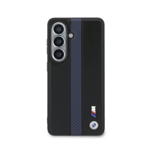 BMW M PU Leather Perforated Stripes and Metal Logo Magnetic Samsung Galaxy S26 (Kék)