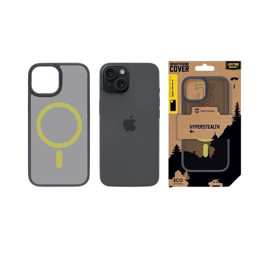 Apple iPhone 15 Tactical MagForce Hyperstealth 2.0 hátlap tok (Fekete - Sárga)
