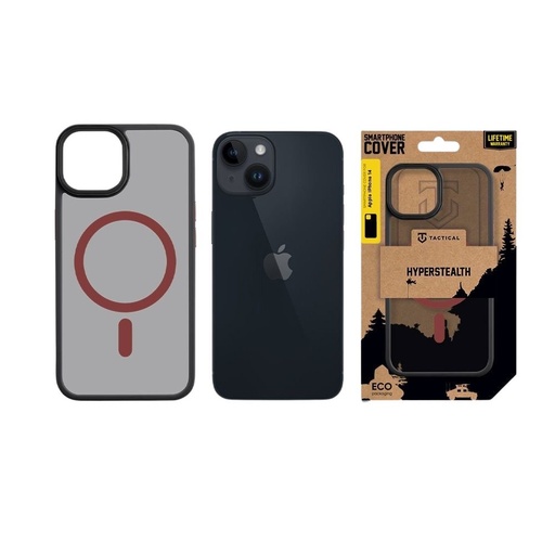Apple iPhone 14 Tactical MagForce Hyperstealth 2.0 hátlap tok (Fekete - Piros)