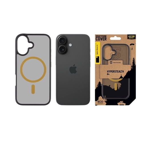 Apple iPhone 16 Tactical MagForce Hyperstealth 2.0 hátlap tok (Fekete - Sárga)