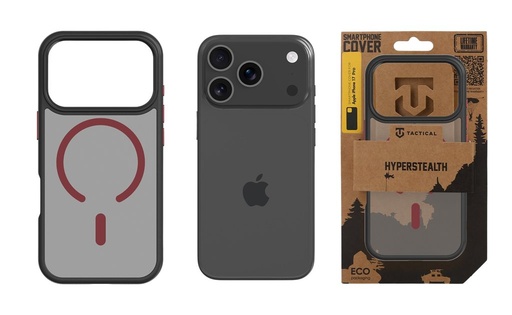 Apple iPhone 17 Pro Tactical MagForce Hyperstealth 2.0 hátlap tok (Fekete - Piros)