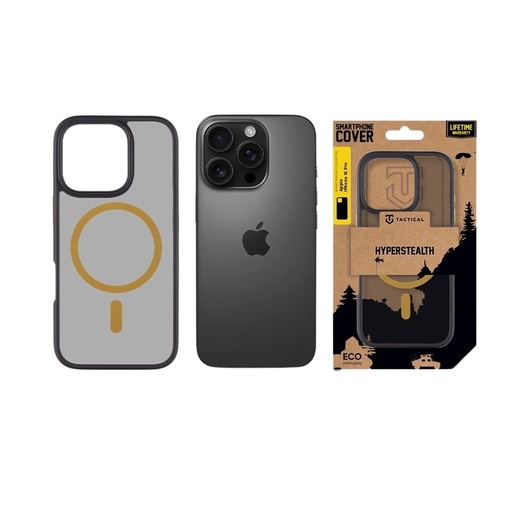 Apple iPhone 16 Pro Tactical MagForce Hyperstealth 2.0 hátlap tok (Fekete - Sárga)