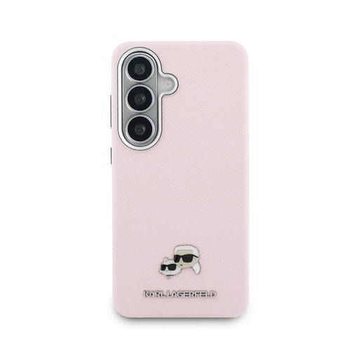 Karl Lagerfeld Grained PU Leather K&CH Heads Magnetic tok Samsung Galaxy S26 (Rózsaszín) - KLHMS26S6PFKCLP