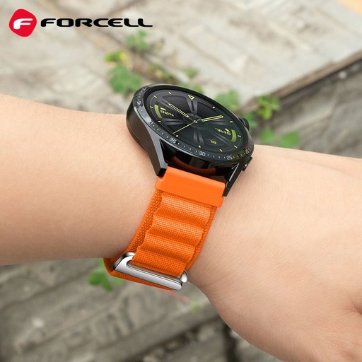 Forcell F-Design FS05 poliészter szálas szíj Samsung Galaxy Watch 22 mm (Narancssárga)