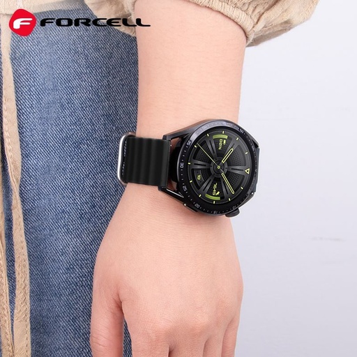 Forcell F-Design FS01 szilikon szíj Samsung Galaxy Watch 22 mm (Fekete)