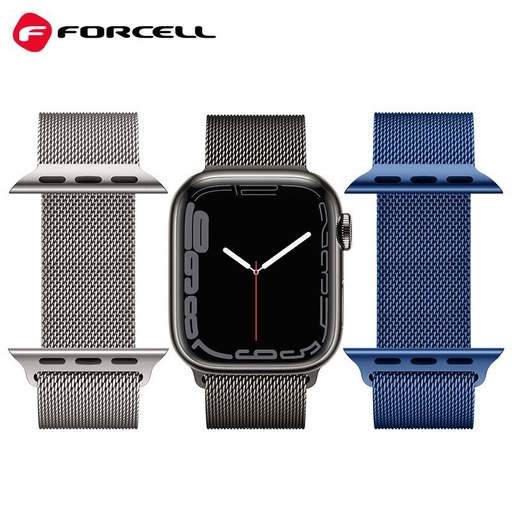 Forcell F-Design FA03 mágneses acél szíj Apple Watch 38 / 40 / 41 mm (Kék)