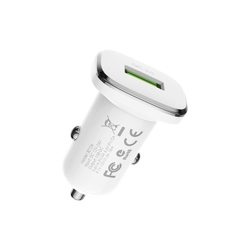 Borofone BZ12A autós gyorstöltő, QC 3.0,18W, fehér