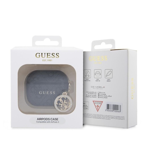 Guess 4G Script PC/PU Charm tok AirPods 3 (Fekete)