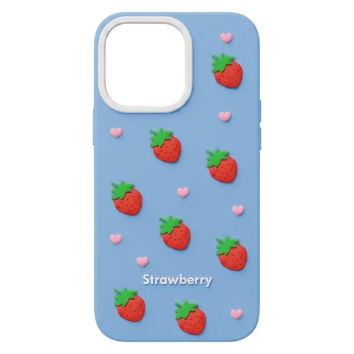 Apple iPhone 13 / iPhone 14 / iPhone 15 Strawberry hátlap tok (Kék)
