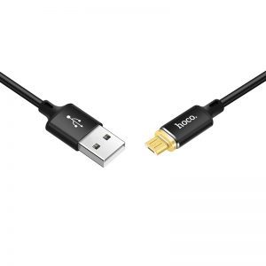Hoco U28 1M mágneses microUSB kábel (mágneses töltővég), fekete