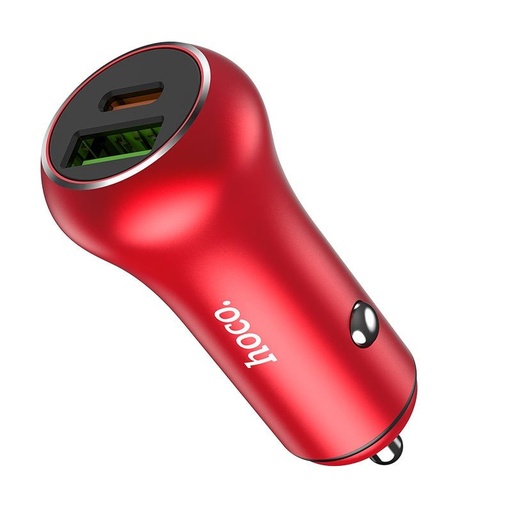 Hoco Z38 autós gyorstöltő (PD + QC töltés), QC 3.0, 38W, piros