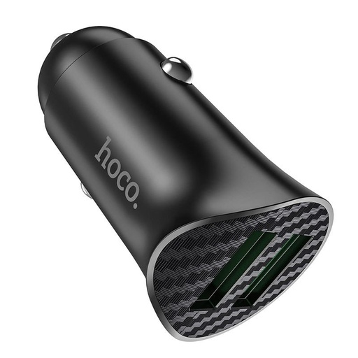 Hoco Z39 autós gyorstöltő (2 USB port), QC 3.0, 18W, fekete