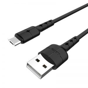 Hoco X30 microUSB kábel (LED állapotjelző), LED állapotjelző, 2A, 1,2m, fekete