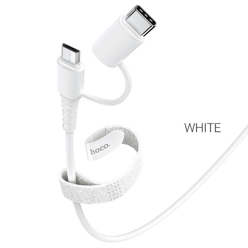 Hoco X54 2in1 kábel (microUSB + type-C), 2.4A, fehér