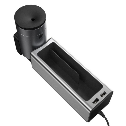 Baseus CRCWH-A0S , autós könyöklő tároló pohártartóval 2xUSB csatlakozóval ezüst, 2A, ezüst