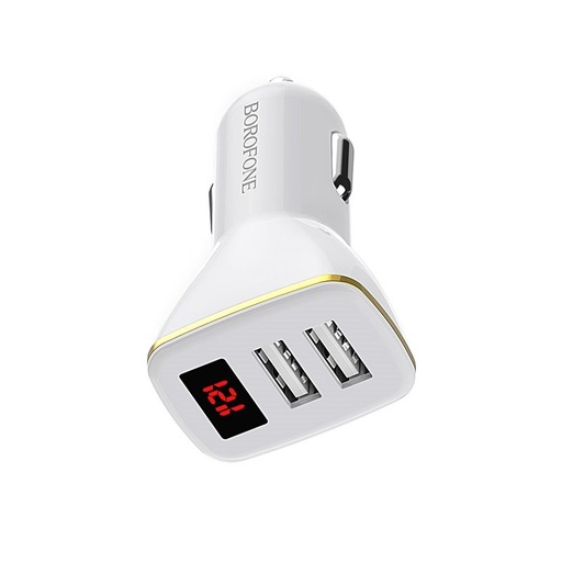 Borofone BZ11 autós töltő (2xUSB port), LED állapotjelző,5V 2,1A, fehér
