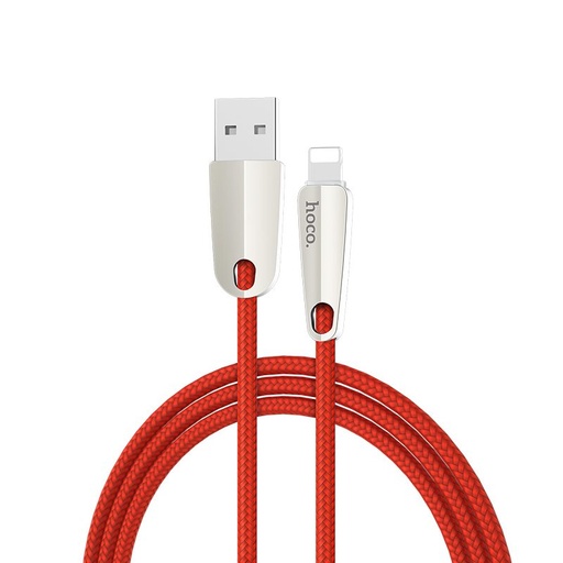 Hoco U35 1.2M intelligens lightning kábel (szövetborítás), piros