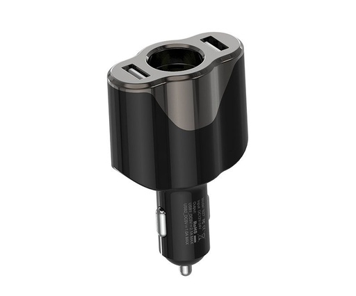 Borofone BZ7 autós töltő (2xUSB port), szivargyújtó aljzat, 5V 2,1A, fekete