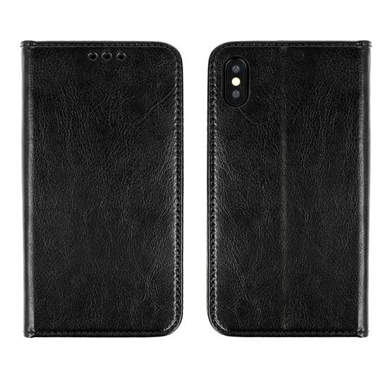 Huawei P20 eredeti bőr notesz tok (Fekete)