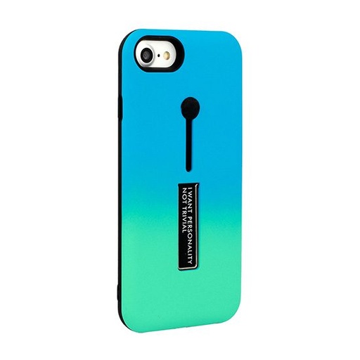 Huawei P20 Lite ring finger stand hátlap tok, (kék - menta)
