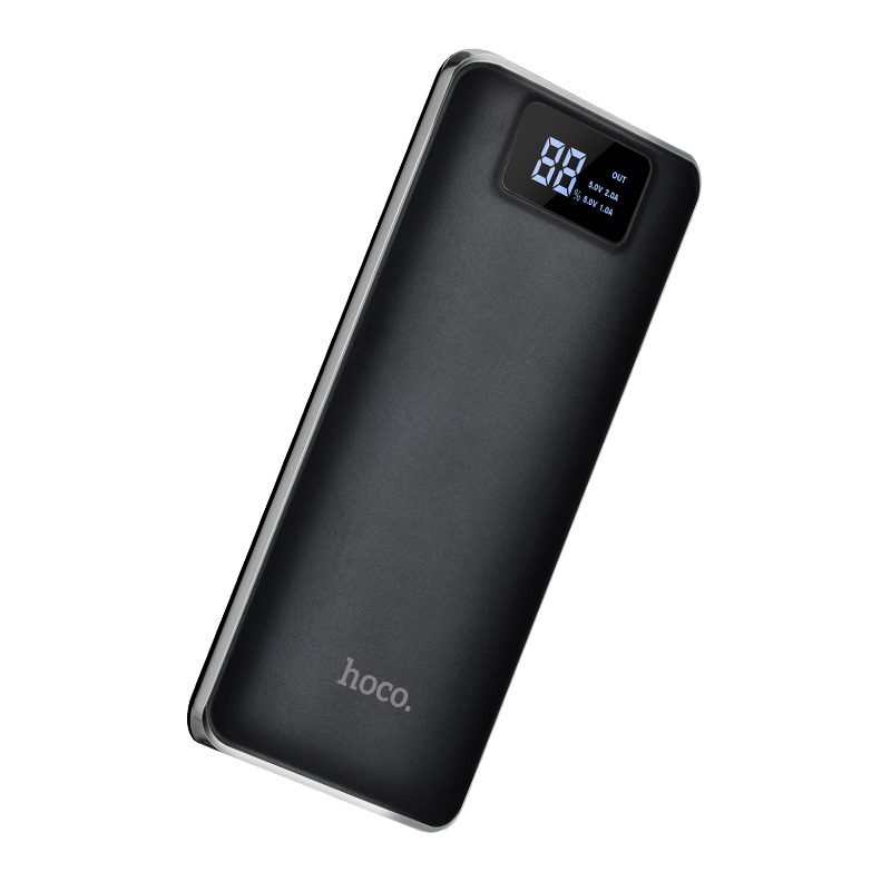 Hoco B23A power bank, 15000 mAh, LED állapotjelző, LED lámpa, 2 USB port, fekete