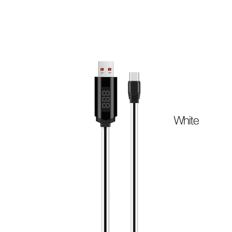Hoco U29 type-C kábel (LED kijelző, időzítő), LED állapotjelző, 2A, fehér