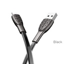Hoco U52 1.2M cink ötvözet PVC lightning kábel, fekete