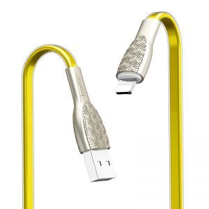 Hoco U52 1.2M cink ötvözet PVC lightning kábel, arany