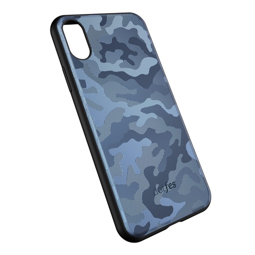 Apple iPhone X/ XS Dotfes camouflage style prémium hátlap tok, (Kék)